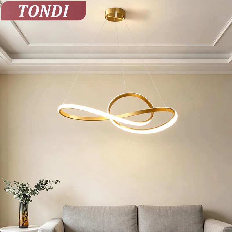 Gold/Black LED Pendant Lamp For Living Room Dining Room Bedroom Kitchen Ceiling Chandelier Home Indoor Hanging Lighting Lustre
