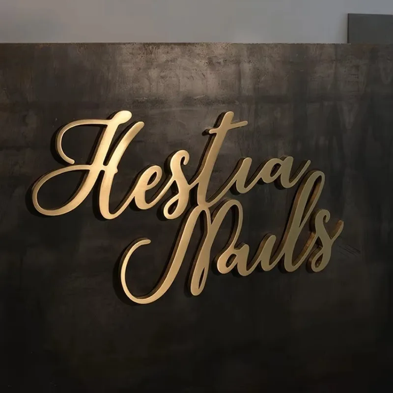 مخصص في الهواء الطلق الخلفية ضوء النيون معدن الفولاذ المقاوم للصدأ لوحات الألومنيوم للمستشفيات والشركات #5