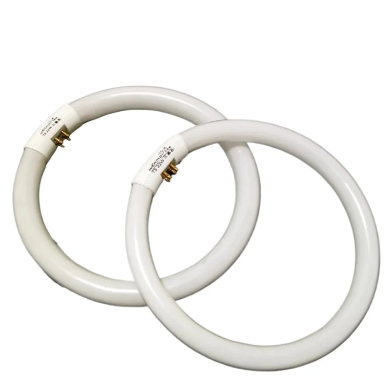 T5/T6 Round Tube Whit/Warm Yellow Light 22W/32W/40W Four-Pin Interface Auxiliary Saving Lamp for Magnifying Glass Microscope
