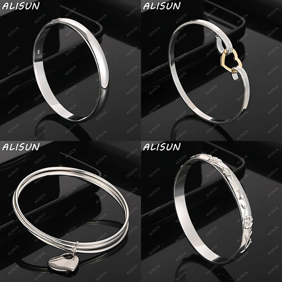

ALISUN 925 Sterling Silver Design Bangle For Women Men Fashion Jewelry Charm Grace Noble Wedding Accessories