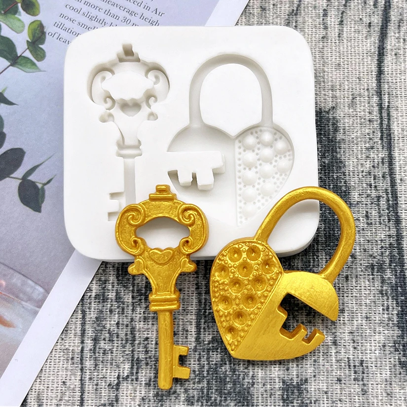 Love Lock Key Silicone Mold Fondant Cake Chocolate Candy Decorating Tools