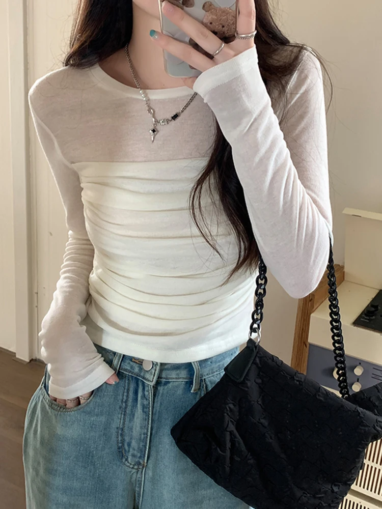 

Spring New Solid Color Slim Women Pullovers Sweet Elegant Fashion Casual Woman Pullovers Light Green Beige Khaki Chic Top Female