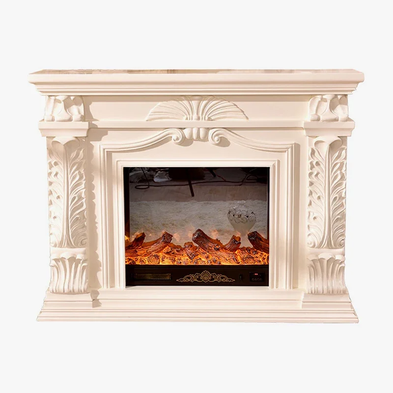 Living Room Decorating Warming Fireplace Set Wooden Mantel W150cm Electric Firebox LED Optical Artificial Emulational Flame