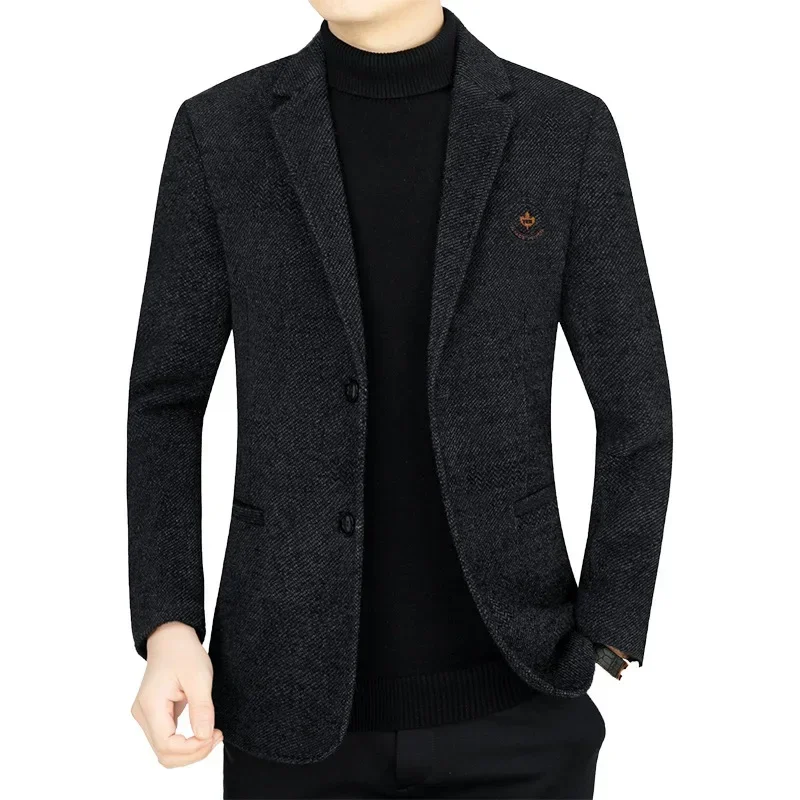 New Winter Men Formal Wear Blazers Jackets Cashmere Wool Blends Suits Man Business Casual Slim Blazers Suits Coats Mens Clothing