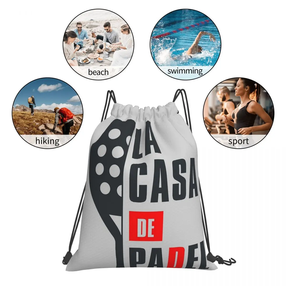 Sacos de cordão portáteis, Viagens e Estudantes, Travel Storage Bag, Moda Bundle Pocket Bundle, La Casa De Padel