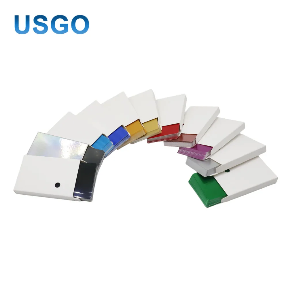 USGO 100 Pack Anodized Aluminum Metal Business Cards 86x54mm Blank Custom Identity Card for Fiber Diode Laser Engraver