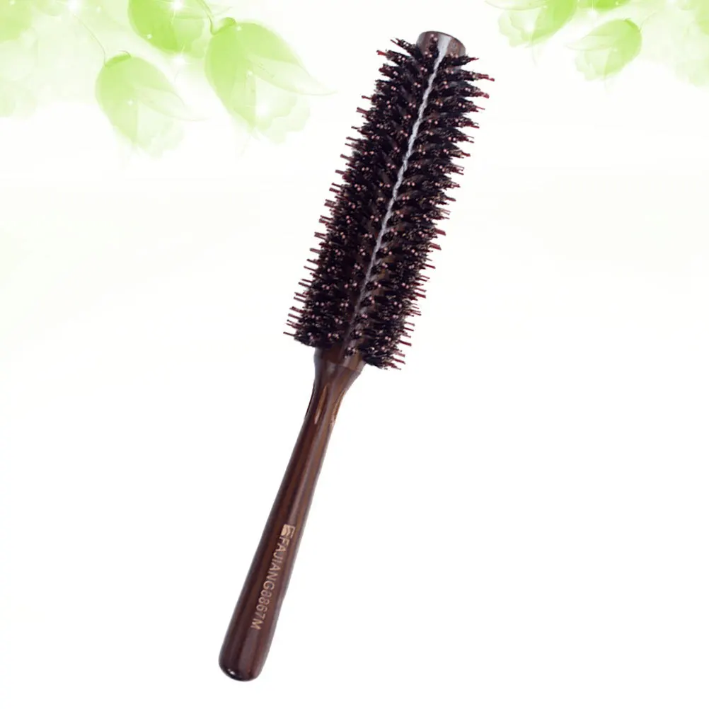

Round Comb Brush For Women Natural Bristle Nylon Hair Brush Wood Handle Smooth Frizz Control Styling Tool For Curly