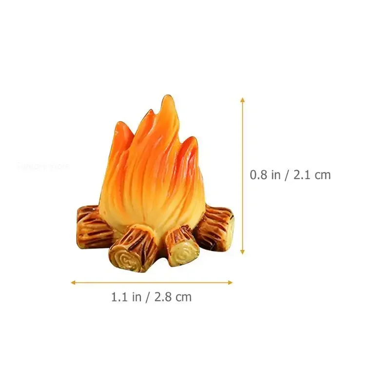 10Pcs Resin Bonfire Model Miniature Decoration Campfire Toy Artificial Bonfire Resin Craft Ornament Campfire Miniature Garden