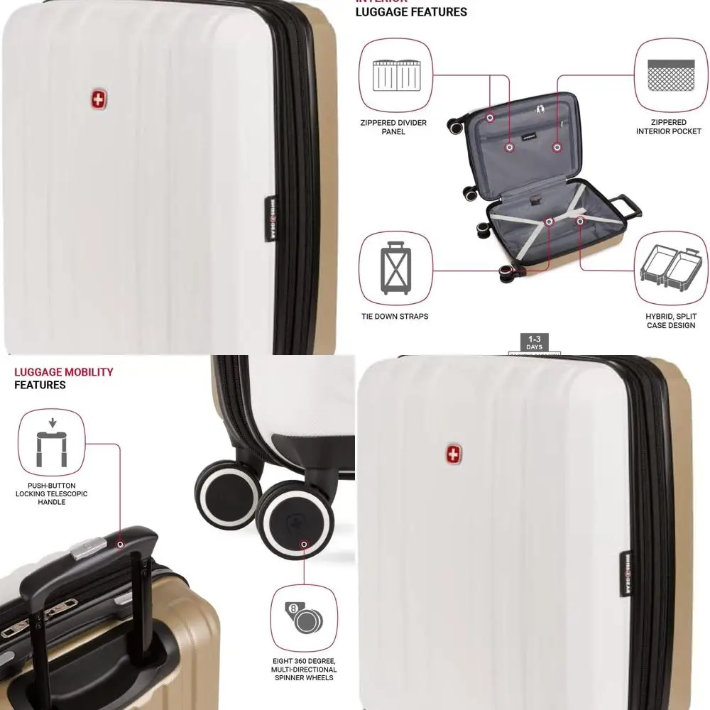 

SwissGear Duet Большой расширяемый твердый чемодан-спиннер, размер ручной клади