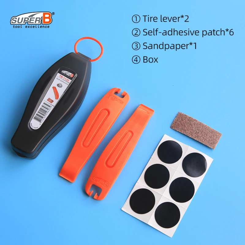 SUPER B Rubber Puncture Patches Bicycle Tire Tyre Tube Repair Patch Kit Bike Tire Lever Inner Tube Puncture Repair Tools