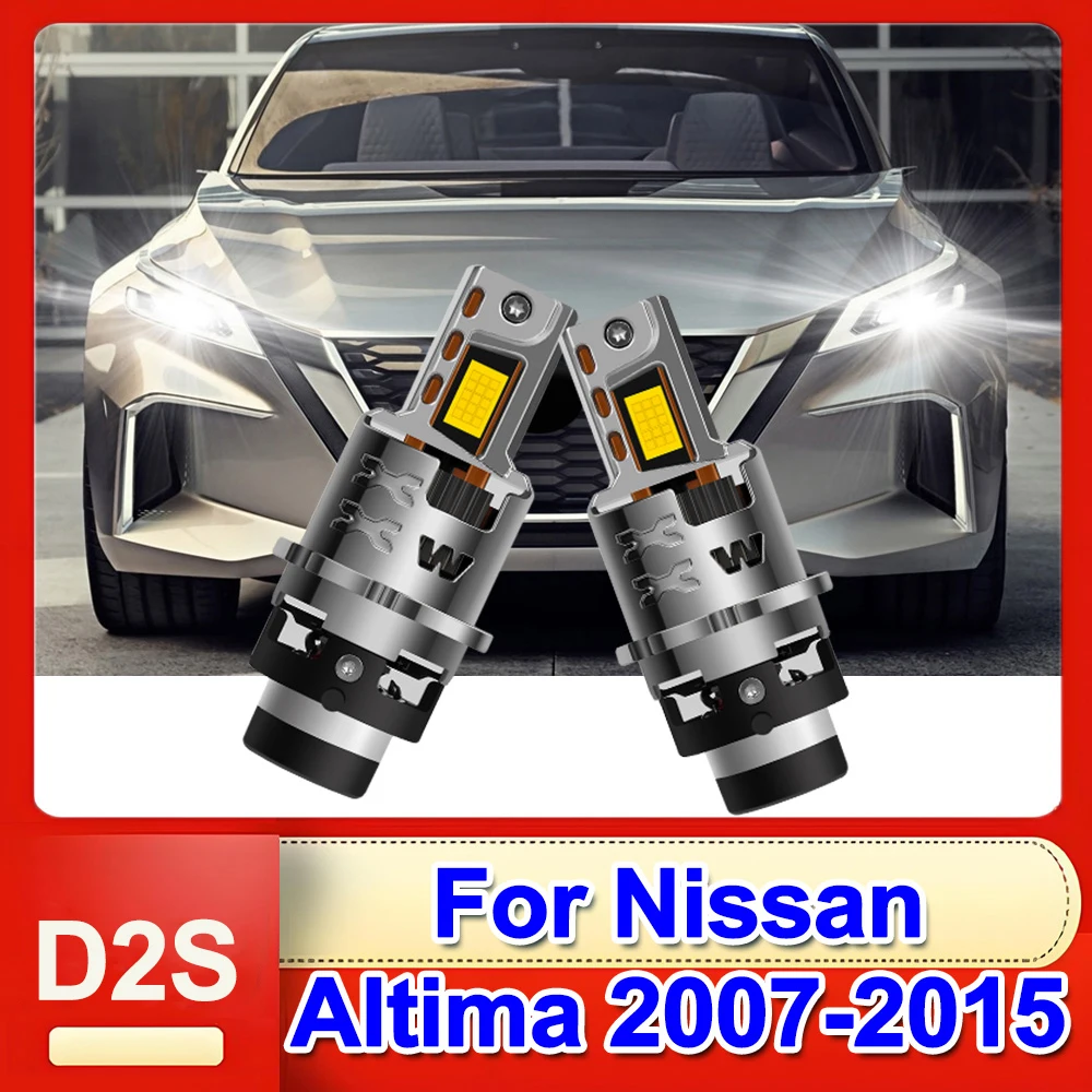 

2 шт. D2S D2R светодиодные лампы для фар, комплект замены HID для Nissan Altima 2007-2015 6000K, ярко-белый автомобильный свет, обновление