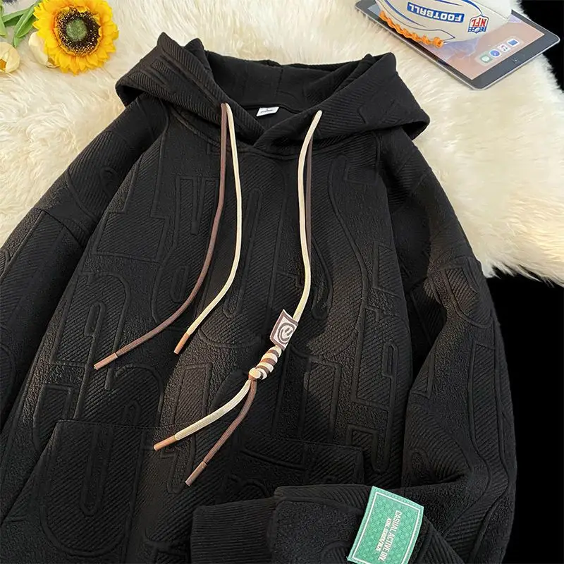 Autumn Men's  Sweatshirts Long Sleeve Solid Crewneck Hoodie Male Turtleneck Streetwear Winter Warm Jacket Sport Coats