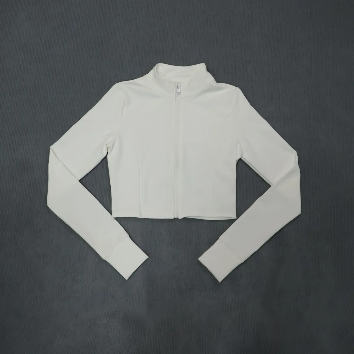 Damen Sportjacke mit hohem Kragen und Reißverschluss, Slim Fit, Langarm Yoga & Fitness Oberteil, schnelltrocknend und atmungsaktiv, Outdoor-Sportbekleidung – Detail 14