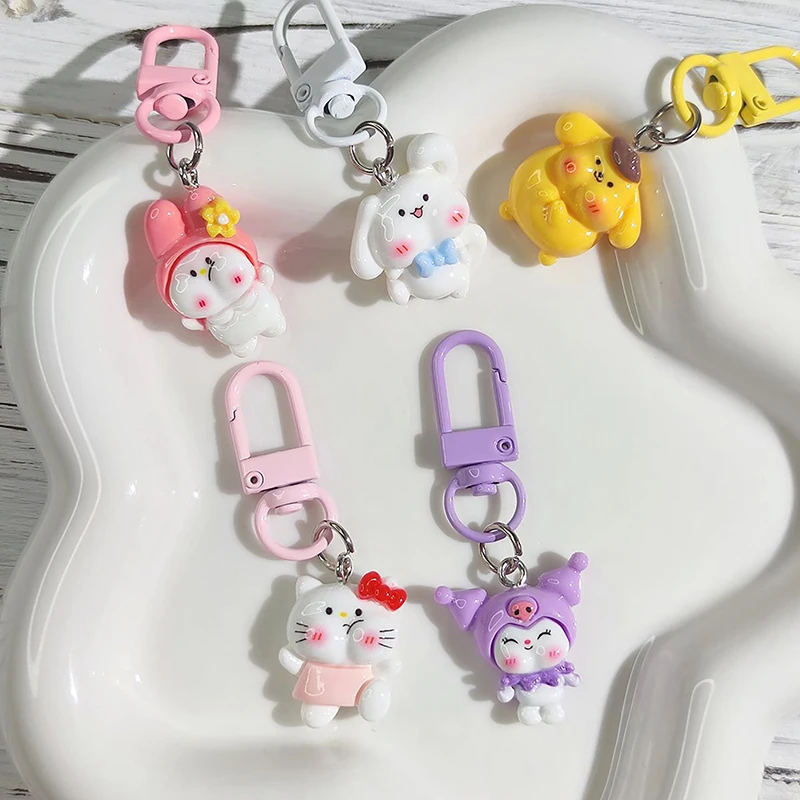 Kreskówka Cinnamonrolls Hello Kitty My Melody Kuromi Brelok do kluczy Śliczne etui na słuchawki Plecak Zawieszka Akcesoria do kluczy samochodowych Prezent dla pary