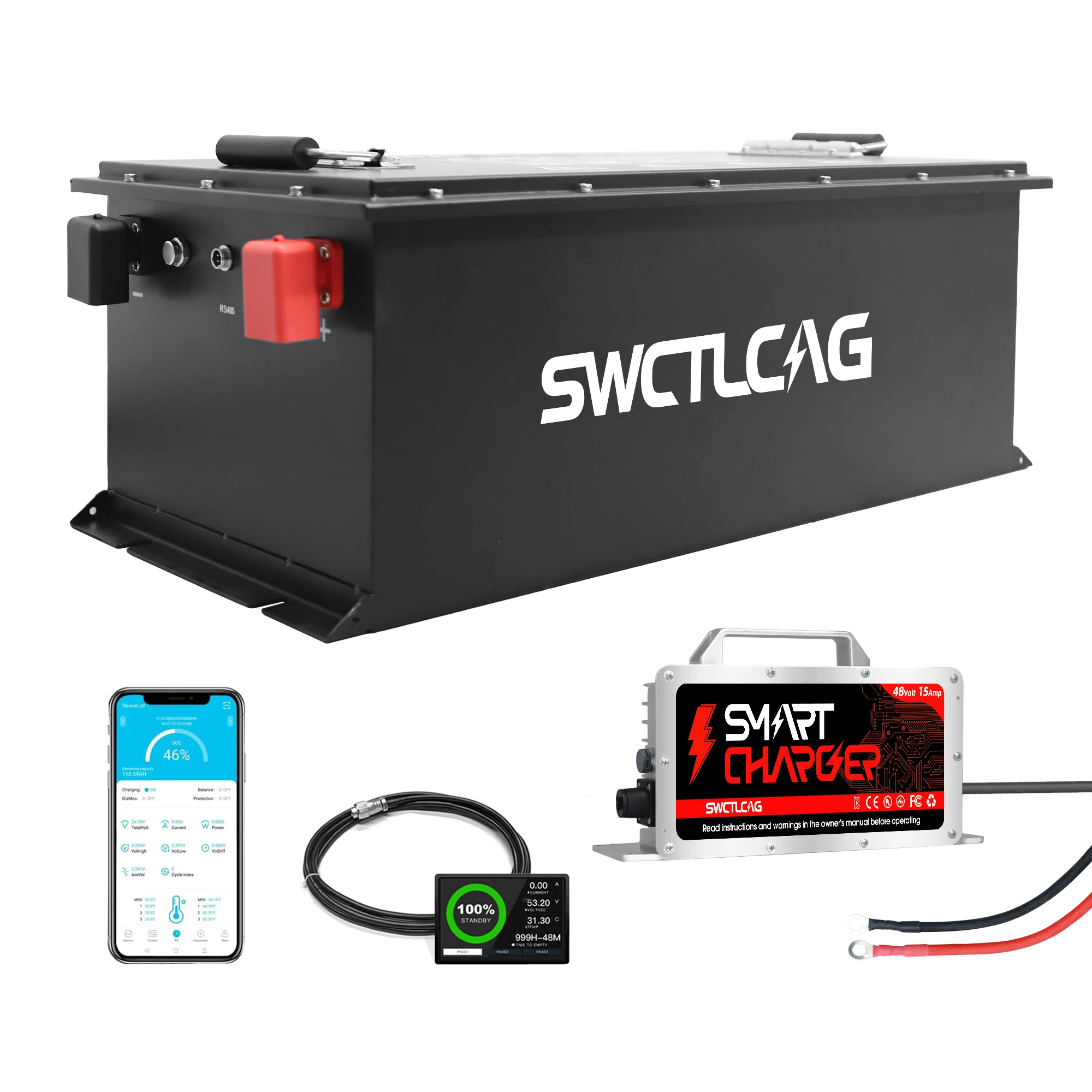 

72V(73.6V) 105Ah LiFePO4 Lithium Battery w/ Charger for Cushman Hauler Pro X LSV