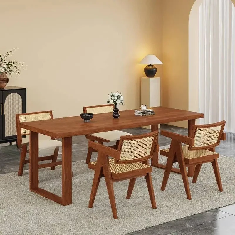 حامل طاولة خشبي فريد من نوعه منظم الحفلات لغرفة المعيشة طاولة طعام القهوة مستطيلة أثاث على الطراز الصيني Mesas De Comedor #4