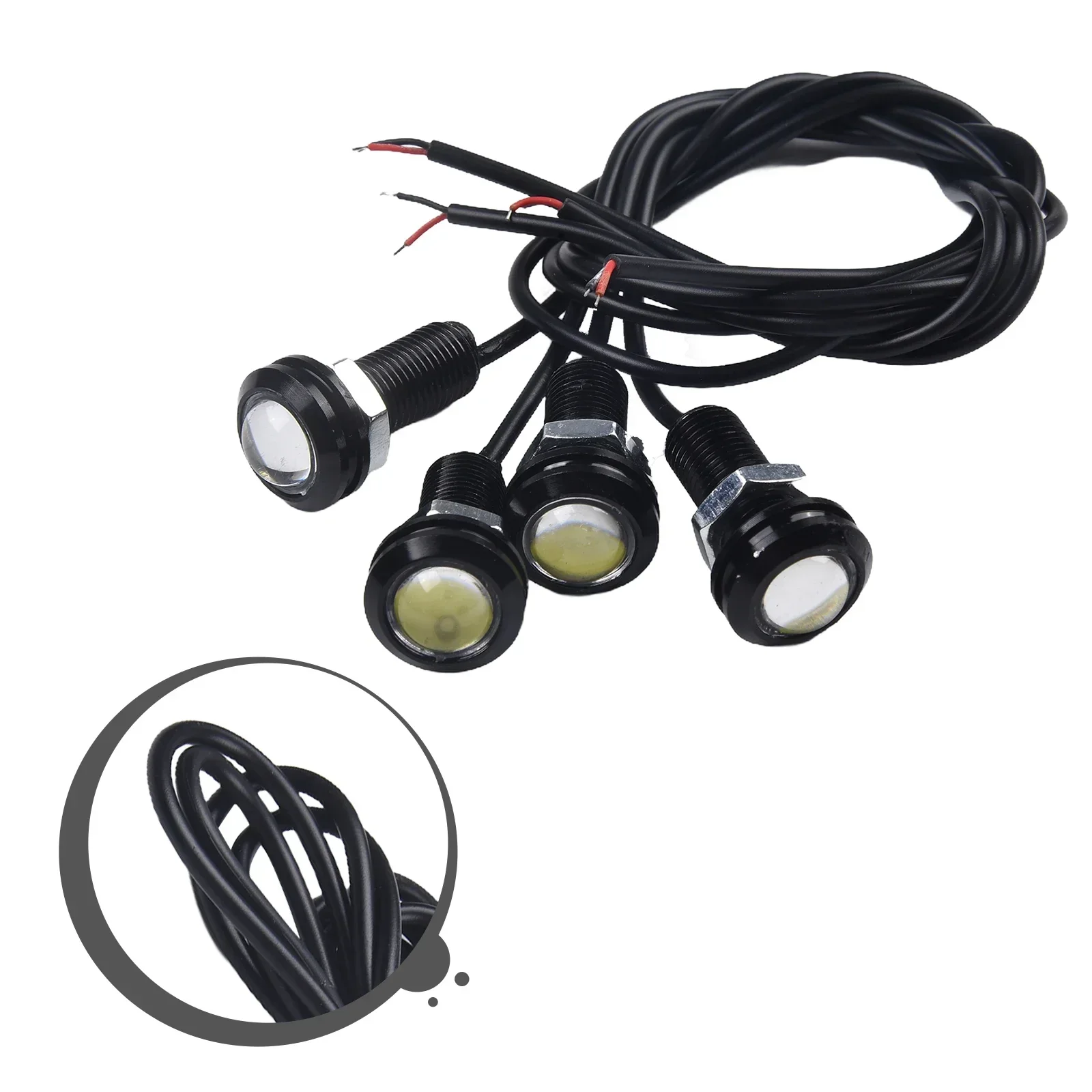 

4Pcs LED Car Auto DRL Daytime Running Lights 12V 18MM White Backup Lamp Automobiles Reversing Parking Signal Lamp