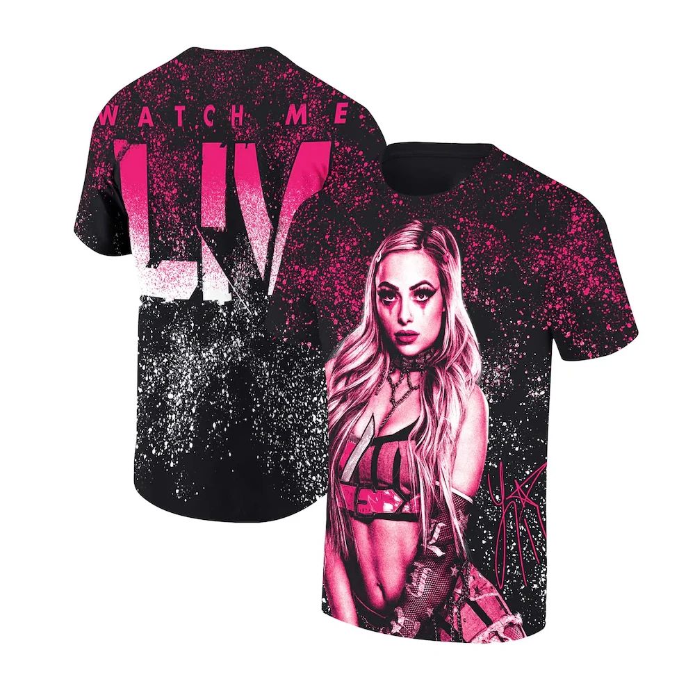 2024 Men's Liv Morgan Ripple Junction Watch Me Liv 3d T-Shirt WWE Sportwear Tee Youth Kids Wrestling Fans Must Have Unisex Tops