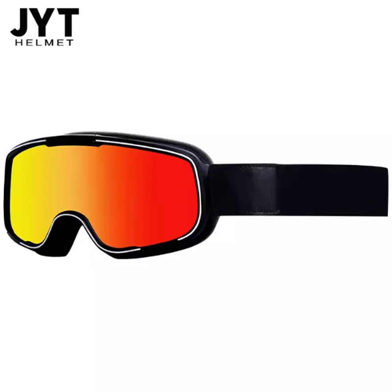 

Винтажные очки для мотоциклетного шлема, очки для полулицевого шлема с цветными линзами, ветрозащитные и антибликовые для езды на скутере и велосипеде