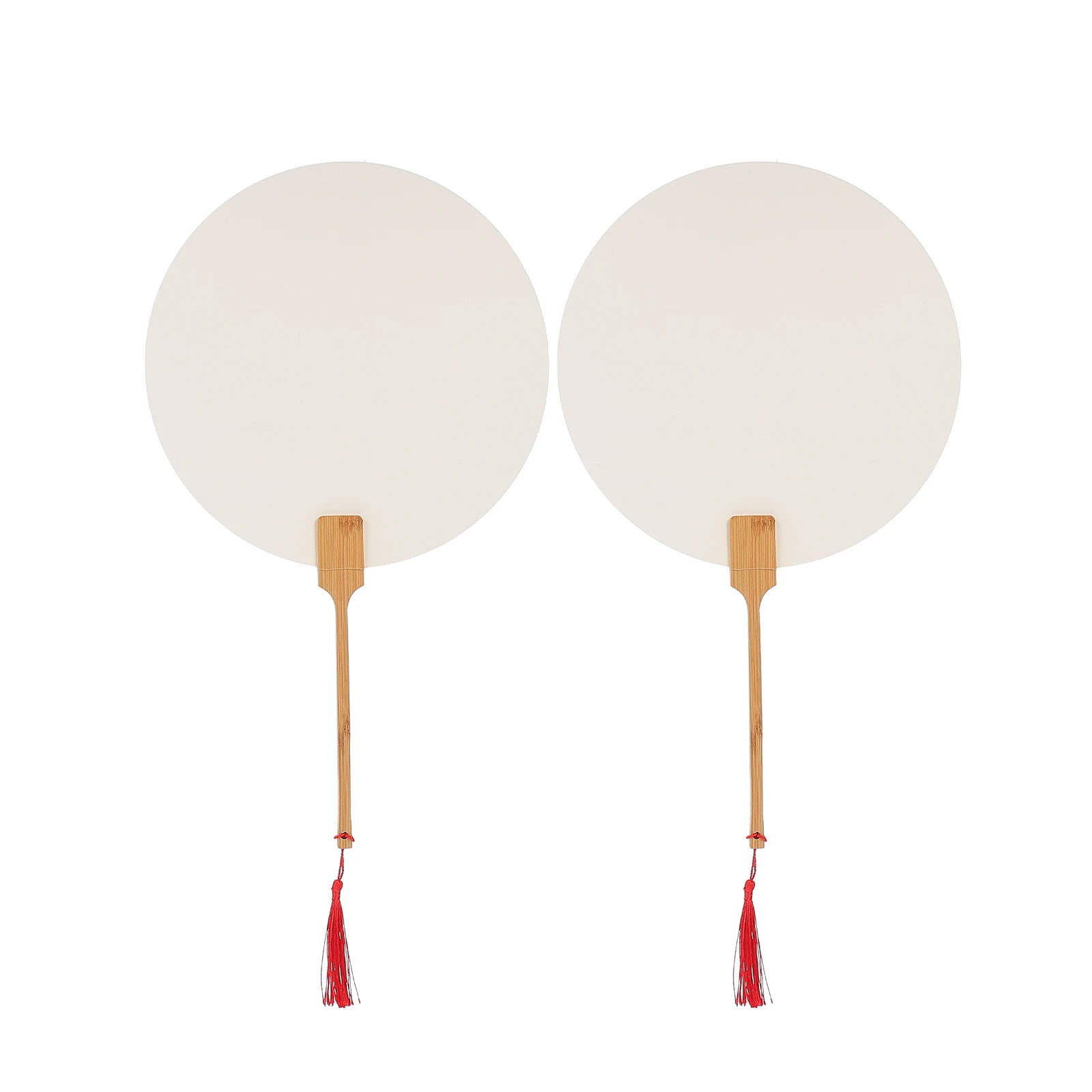

2 pcs DIY Blank Fans Kids Painting Crafts Thick Wood Handle Diy Blank Fan Decorative Chinese Style Classical Gifts