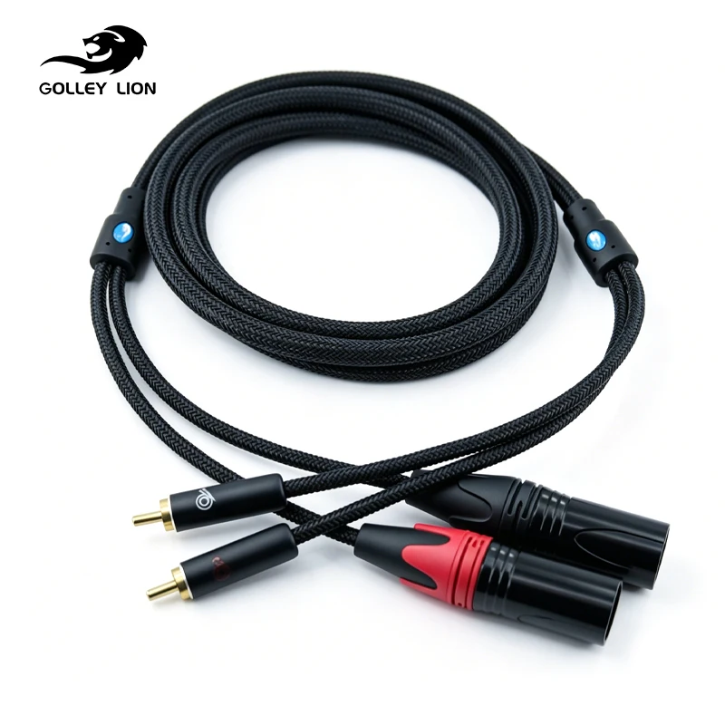 

GOLLEY LION RCA To XLR Cable, 2 RCA Male To 2 XLR Male Hi-Fi Stereo Audio Connection Interconnect Cable