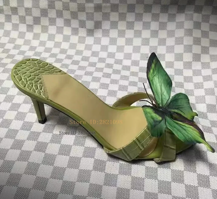 Skórzane motylkowe sandały na cienkim obcasie w dopasowanym kolorze sandały na wysokim obcasie damskie wąskie paski z wystającym palcem letnie buty imprezowe