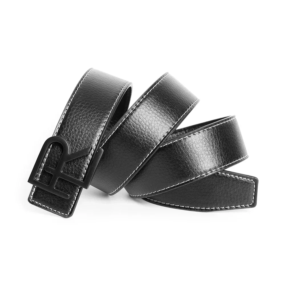 Cinturón de marca de diseñador de lujo para hombres y mujeres, correa de vestido de cuero Real genuino de alta calidad para Jeans, pretina de negocios, negro, moda