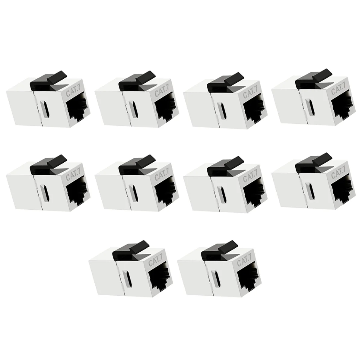 RJ45 Cat7 Shielded Inline Coupler Cat 7 Female to Female for Keystone Jack Cat7 Modular Connector with Keystone Latch