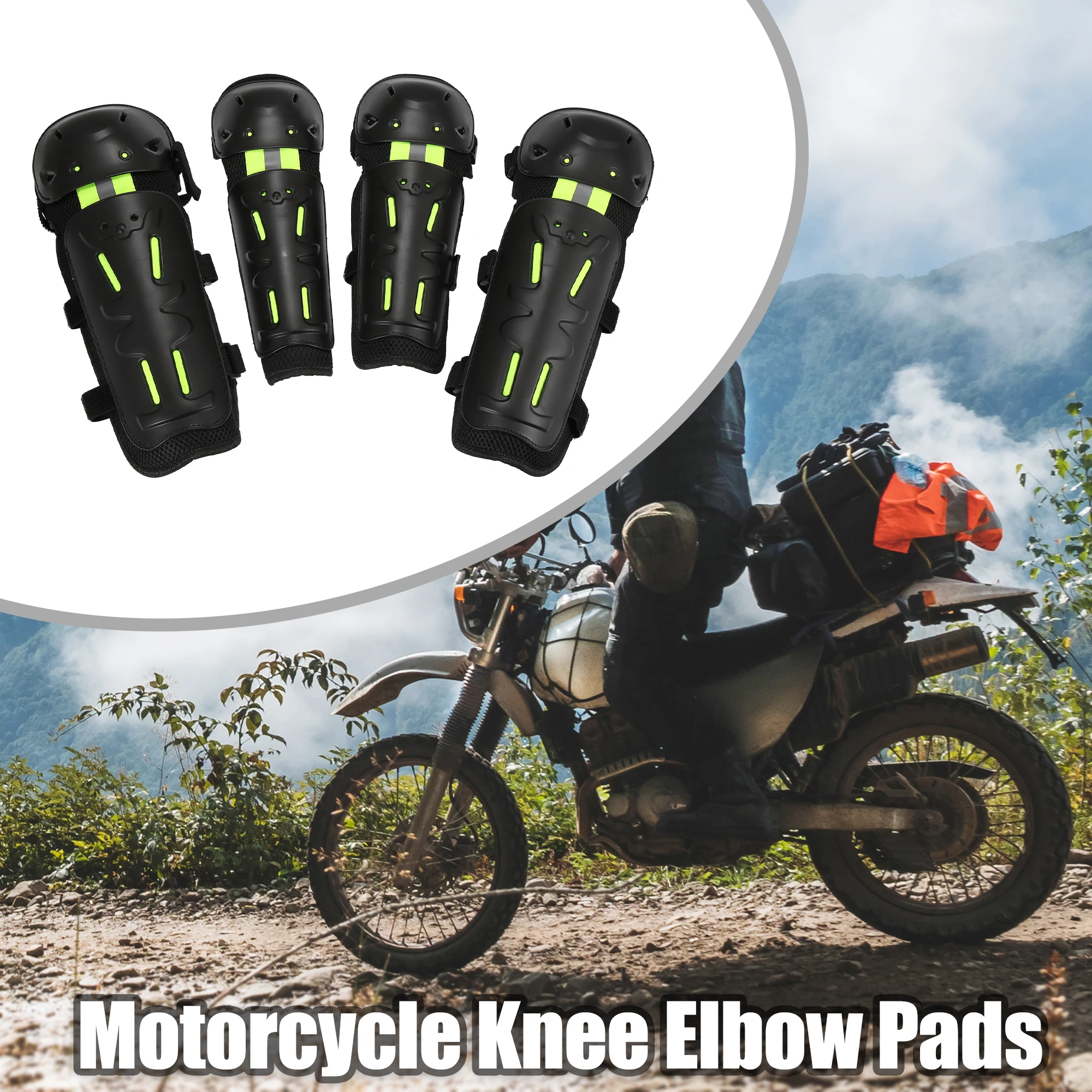 

Motoforti 4pcs Motorcycle Adults Knee Elbow Pads Guards Protector with Adjustable Strap for Motocross Armor Riding Protection