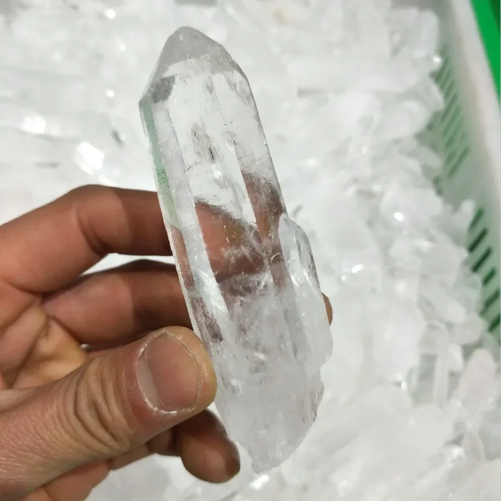 Natural Double end Lemurian Seed Quartz Crystal Point Reiki Healing