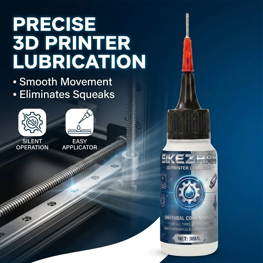SIKEZHAN 30ml 3D Printer Lubricating Oil with Needle Tip, Quiet Anti-Rust Precision Lube for FDM SLA Rails Screws Bearings