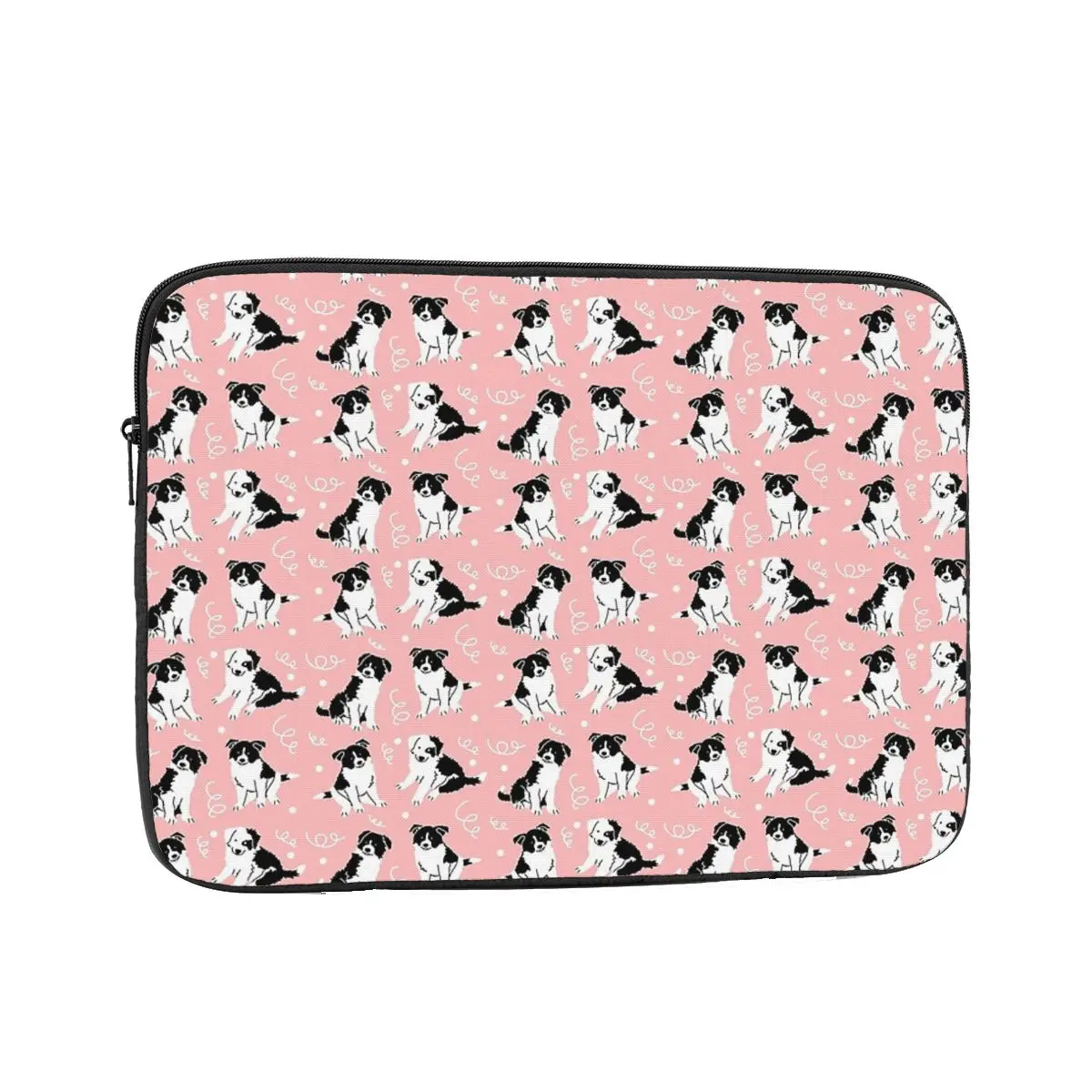 Border Collie Puppy Pattern - Pink  Case Pouch 10 12 13 15 17 Inch Notebook Sleeve Cover Bag Tablet Shockproof Case Bag