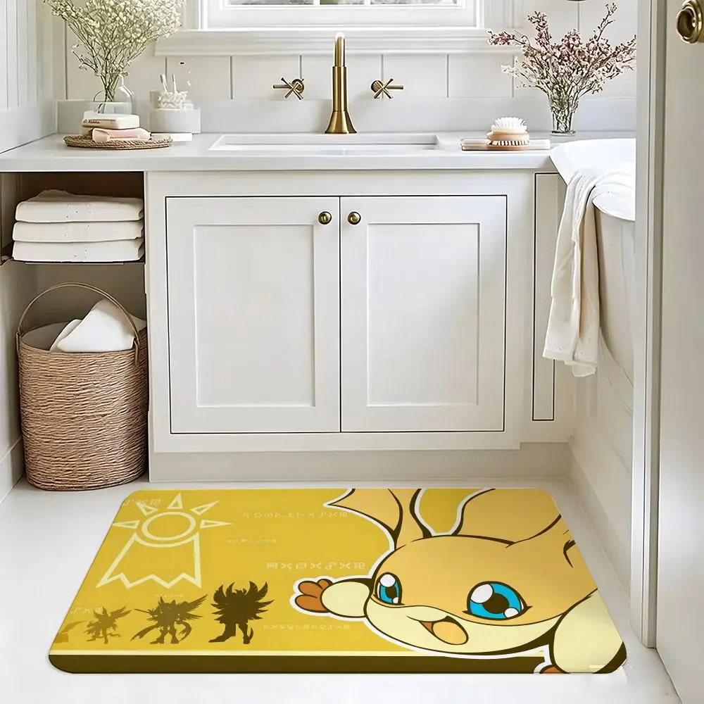 Monsters Retro Anime D-Digimon Floor Mat carpet diatom mud bathroom quick-drying absorbent floor mat household bathroom