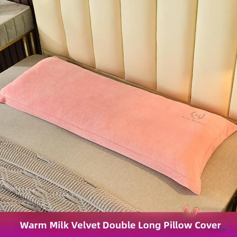 

Утолщенная наволочка из молочного и кораллового вельвета, удлиненная, для пар, зимняя, из полиэстеровой ткани, нелиняющая, моющаяся