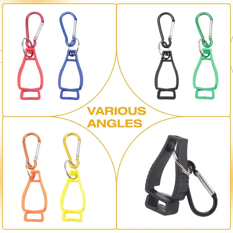 6Pcs Glove Clips For Work Glove Holders Glove Belt Clip With Metal Carabiners For Construction Worker Guard Labor