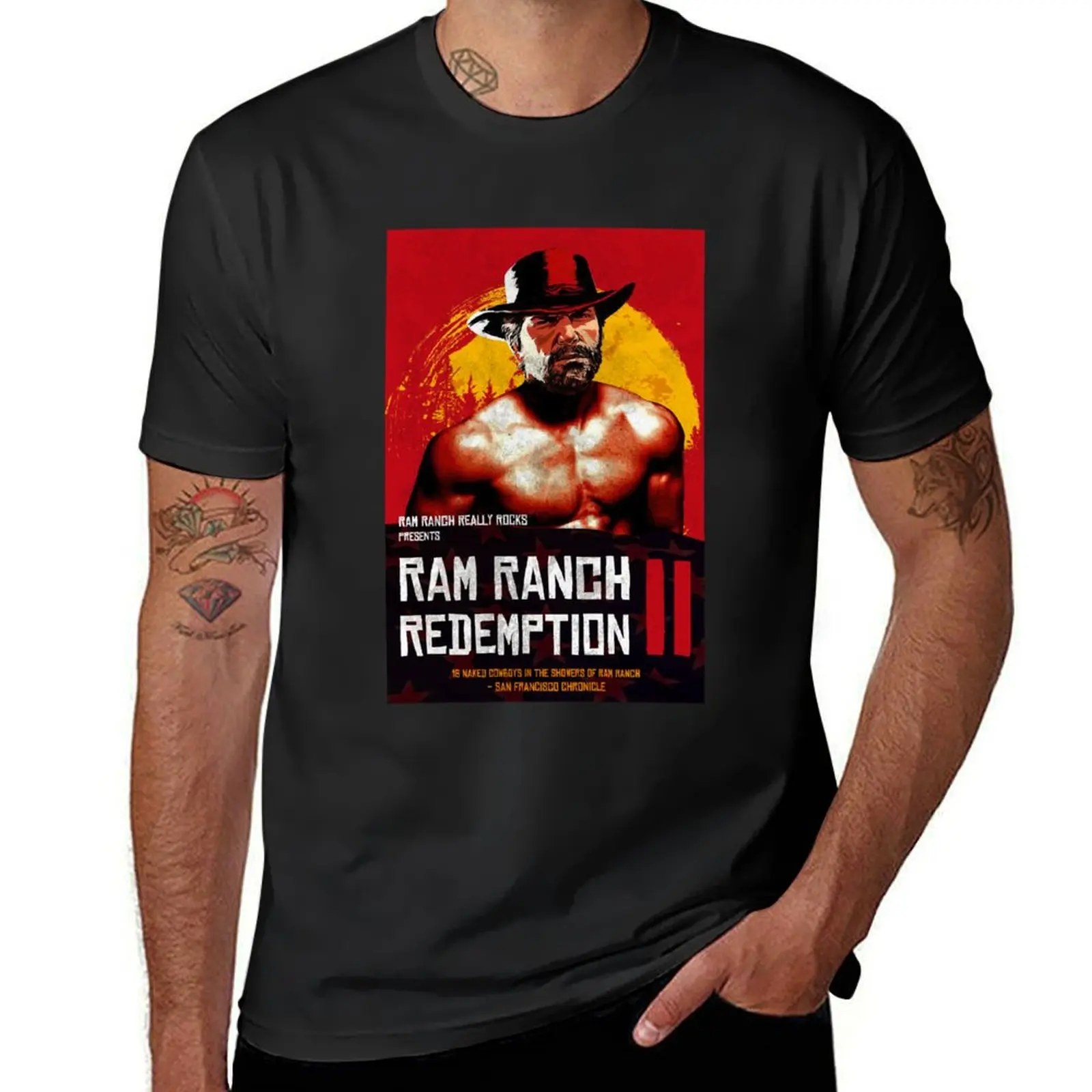

Ram Ranch Really Rocks T-Shirt oversized boys animal print summer tops black t shirts for men