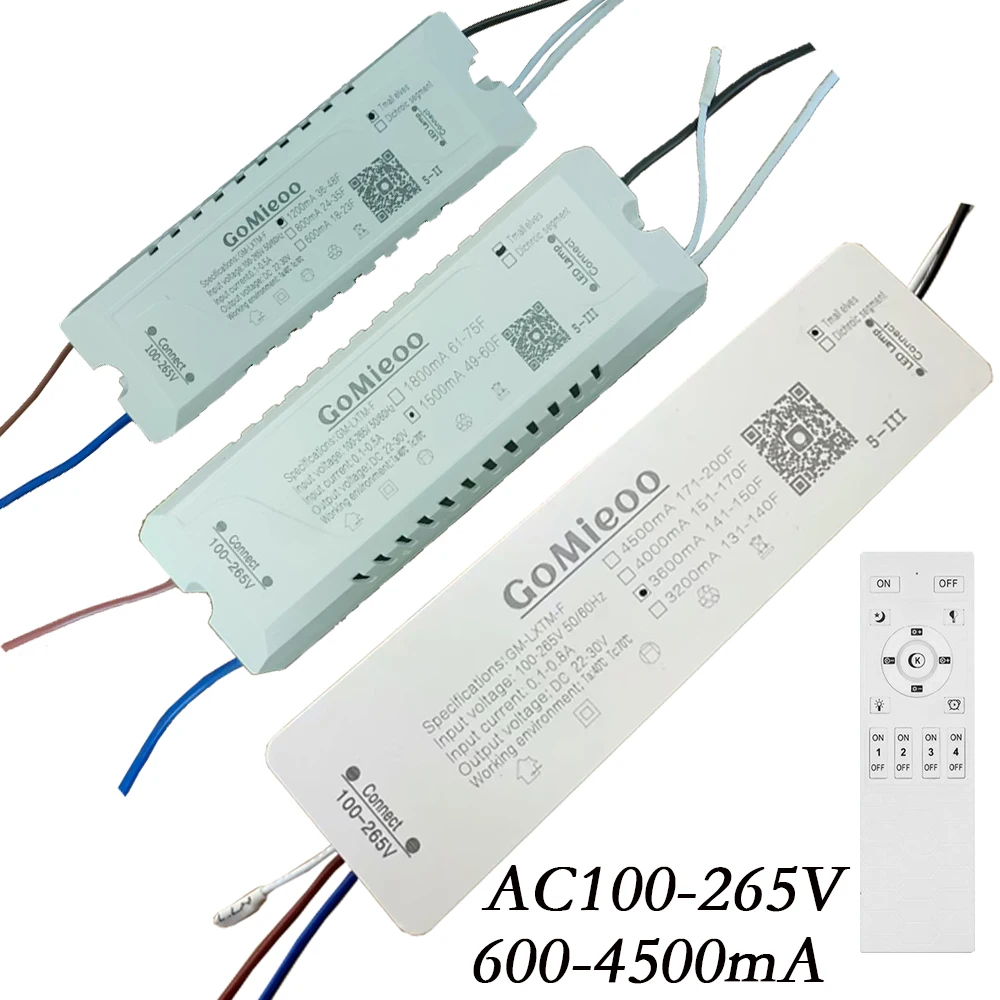AC100-265V to 22-30V Intelligent LED Driver With 2.4G Remote GM-LXTM-F Two Lines Parallel 2 Color 2700mA 3000mA  3600mA 4000mA