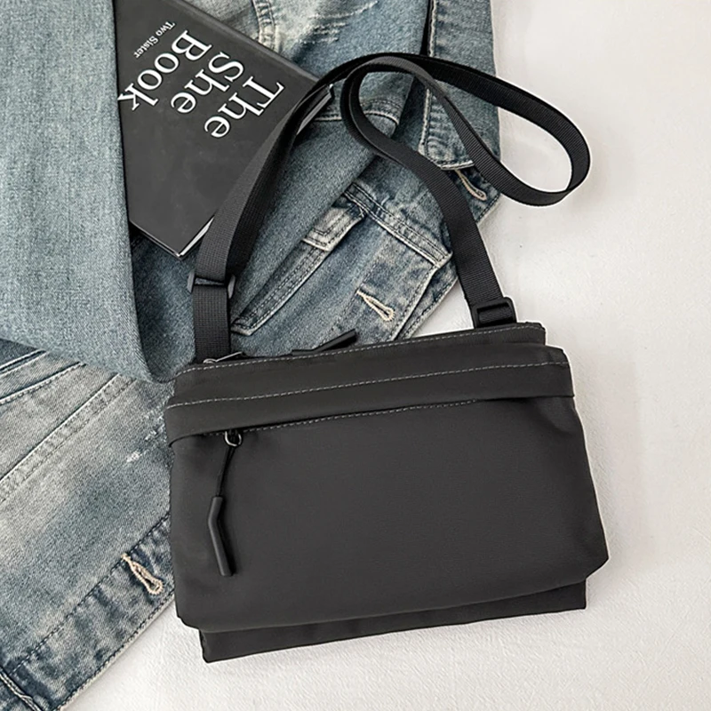 حقيبة كروس نايلون مقاومة للماء للرجال والنساء، حقيبة كتف خفيفة الوزن للجنسين، لون خالص، أزياء ترفيهية #4