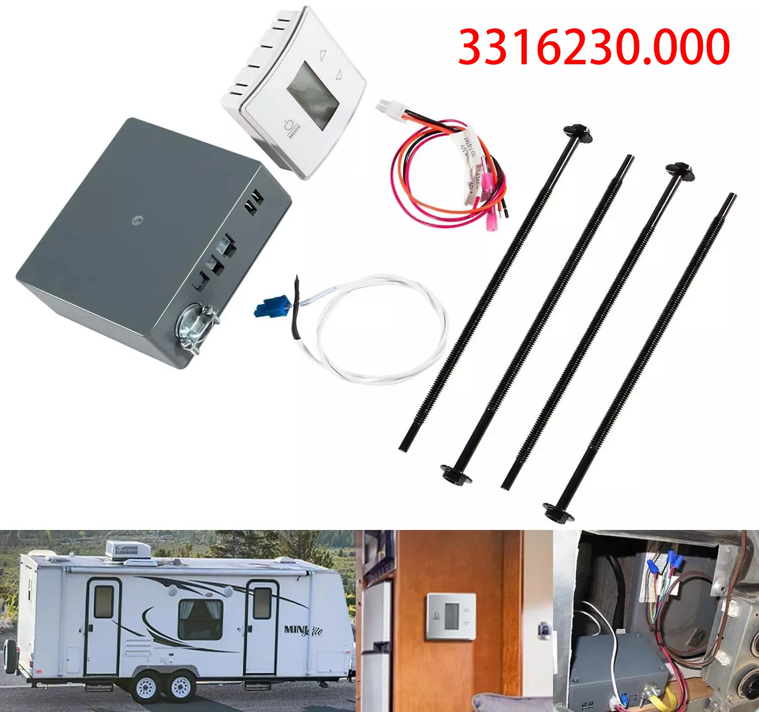 MX RV Thermostat Kit (3316230.000) Fits for Dometic Single Zone LCD Touch RV Air Conditioner Thermostat with Control Kit