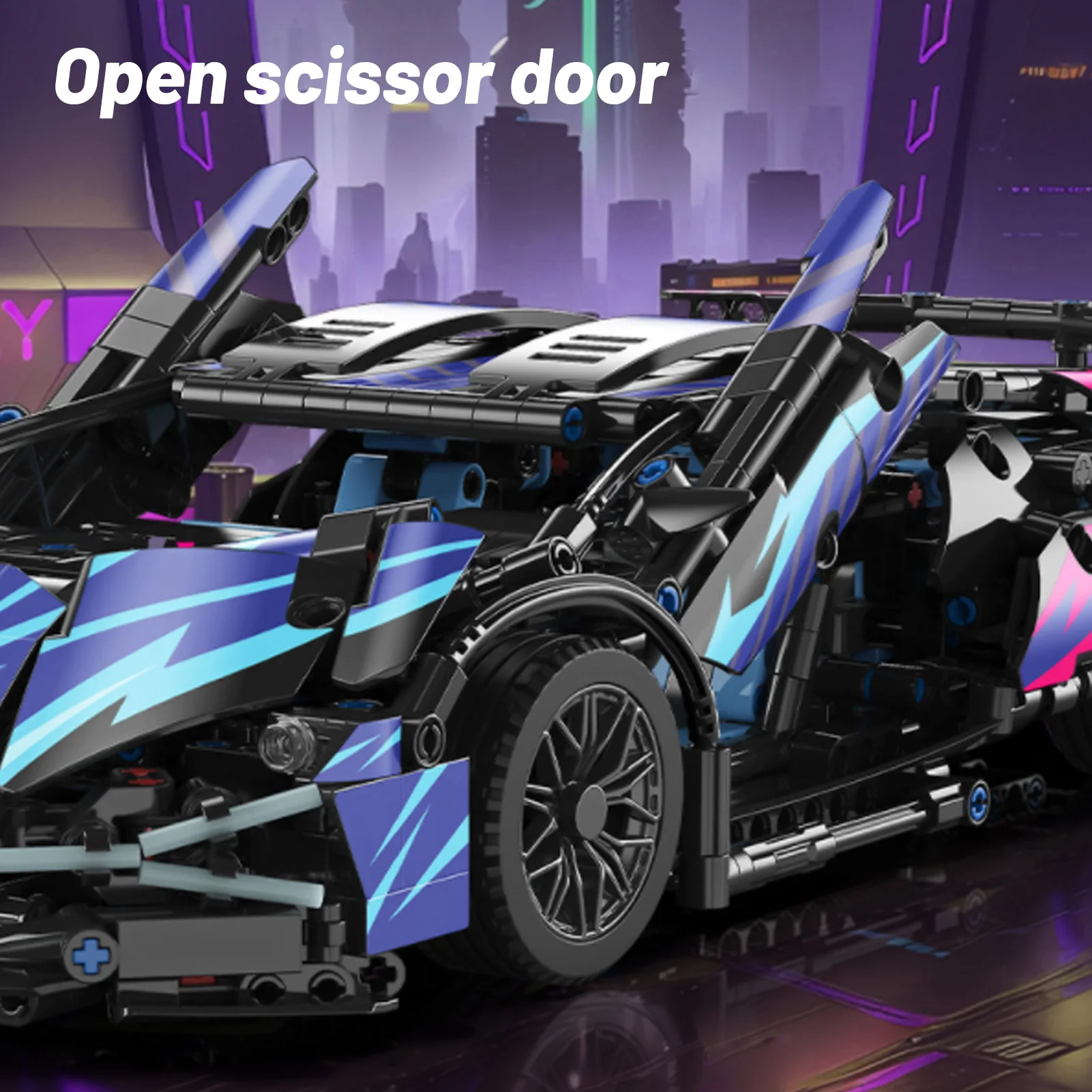 Set di blocchi di costruzione per auto RC Costruzione di auto telecomandata Schema di colori freddi APP programmabile Scala 1:14 per regalo di festa