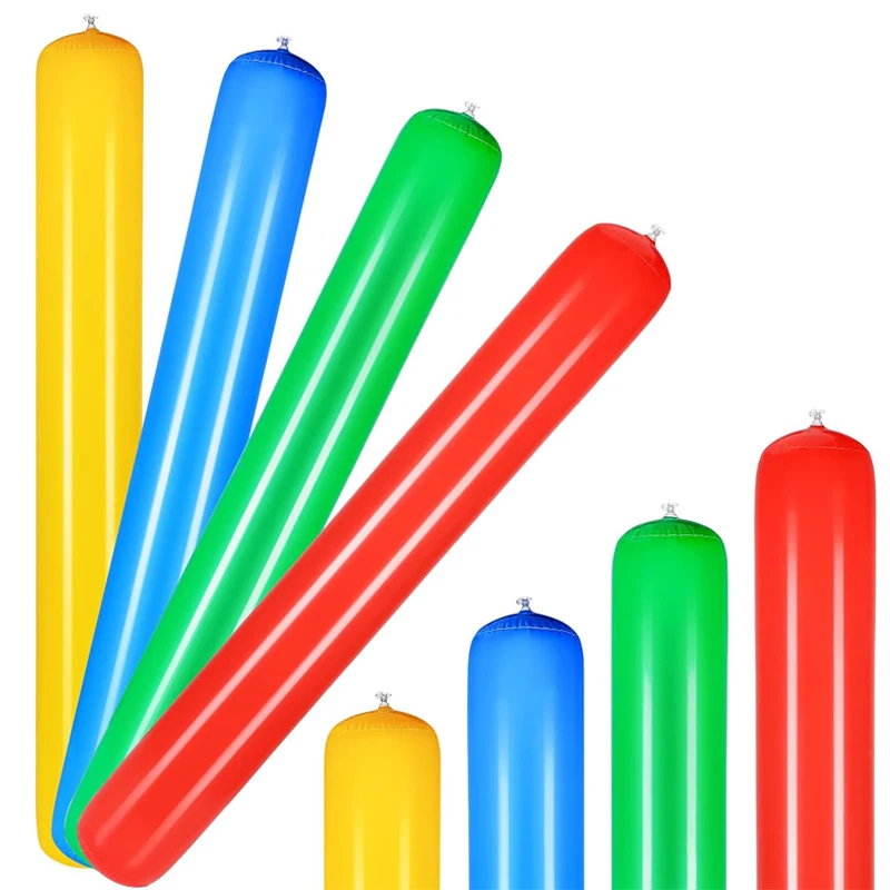 Bunte PVC Riesen-Aufblasnudeln Aufblasbare Stäbe für Outdoor-Karneval Cheerleading-Party-Zubehör für Erwachsene Kinder Jungen Mädchen