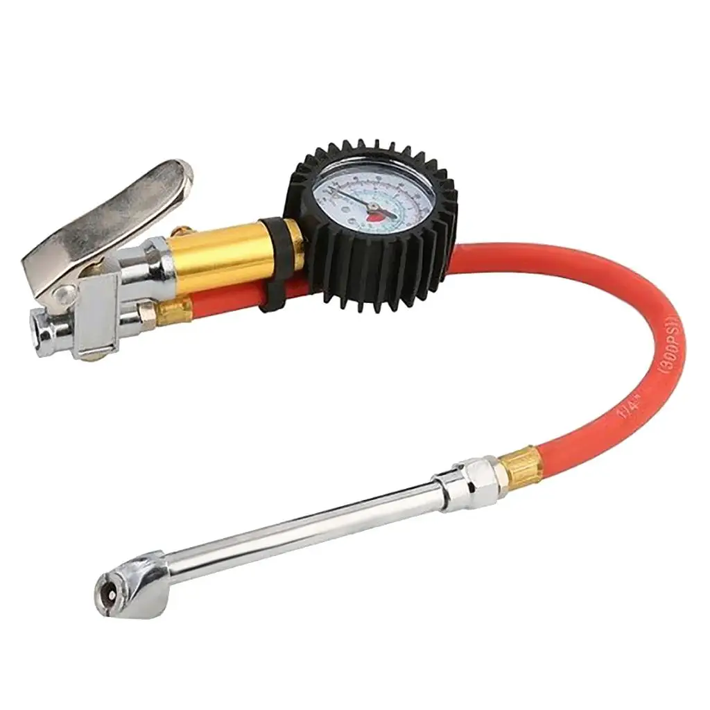 0-220PSI Air Tire Inflator and Dial Gauge Auto Truck Bike Compressor Tool