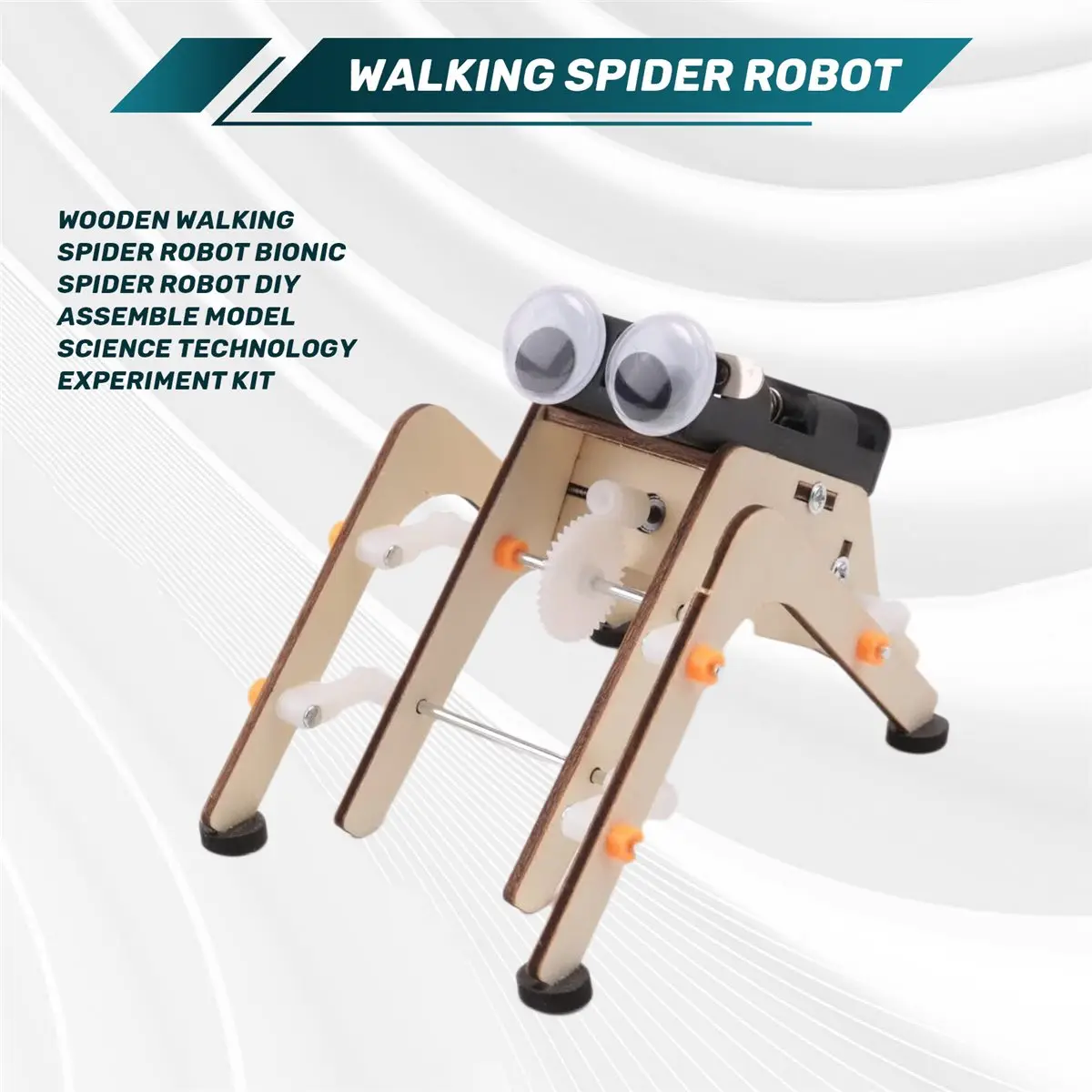 【TODAY-BUY】Wooden Walking Spider Robot Spider Robot DIY Assemble Model Science Technology Experiment Kit