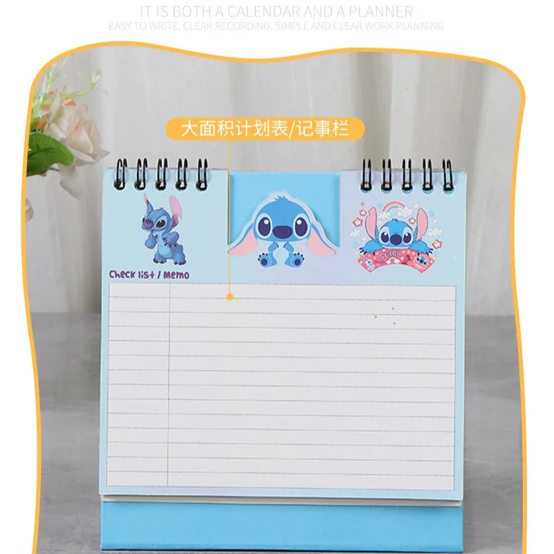 2025 Disney Stitch Desktop-Kalender, Anime, niedlicher täglicher Monatsplaner, Zeitplan, jährliche Agenda, Kalender, Ornament