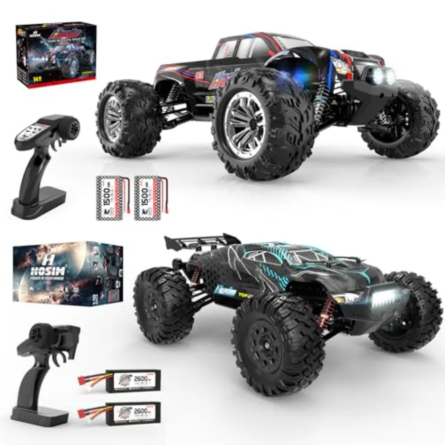 

1:10 Scale Brushless RC Cars for Adults Boys 62+KMH 68+KMH High Speed Remote Control Car Fast Red Aluminum Body with LED Lights