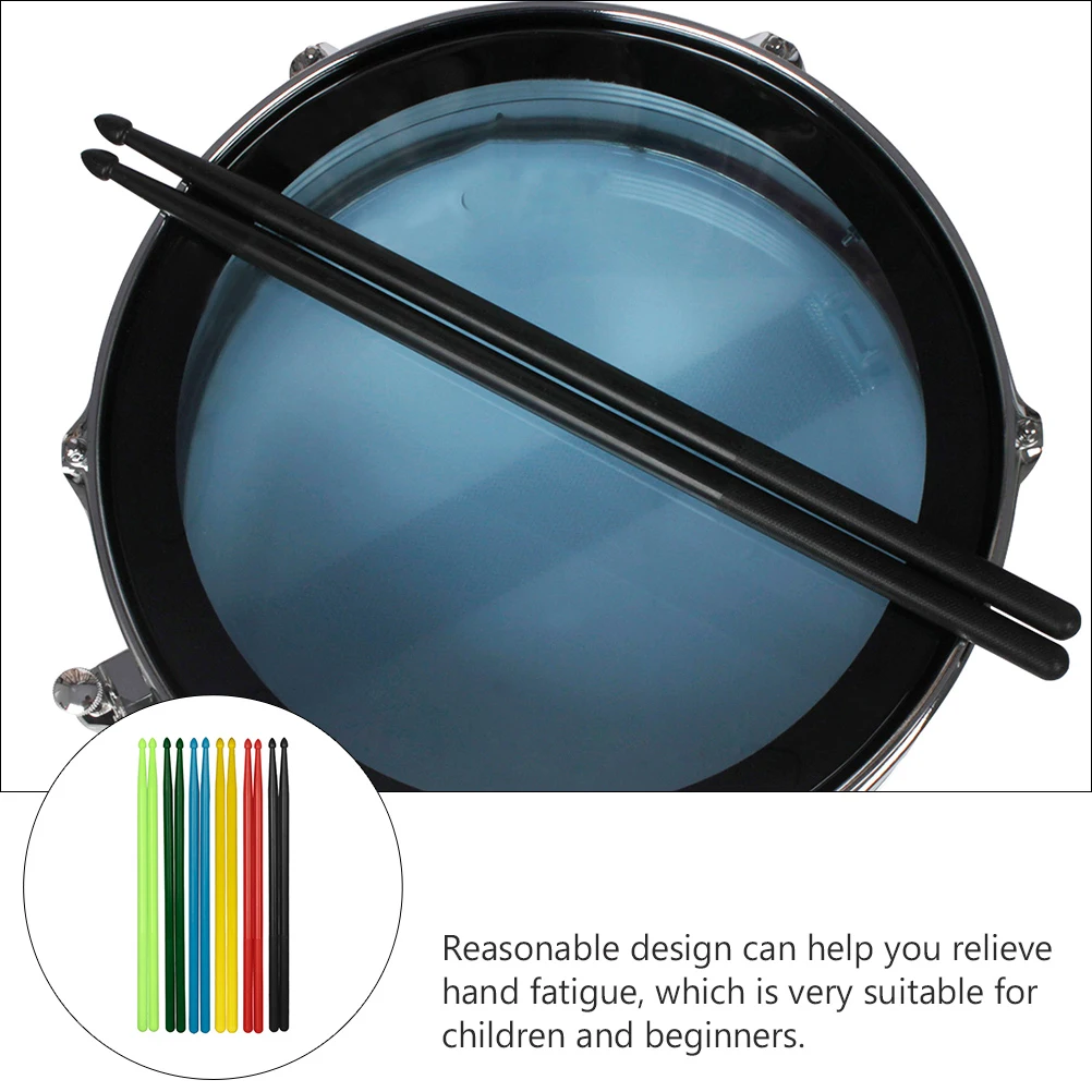

5 Pairs Drumsticks Nylon Tips Durable Comfortable Wide Use Daily Practice Cafe Concert Band Performance Matching Drums