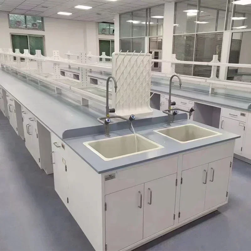طاولة جزيرة مختبر فولاذية عالية الجودة مقاومة للمواد الكيميائية ومقاومة للماء لغرفة المختبر #5
