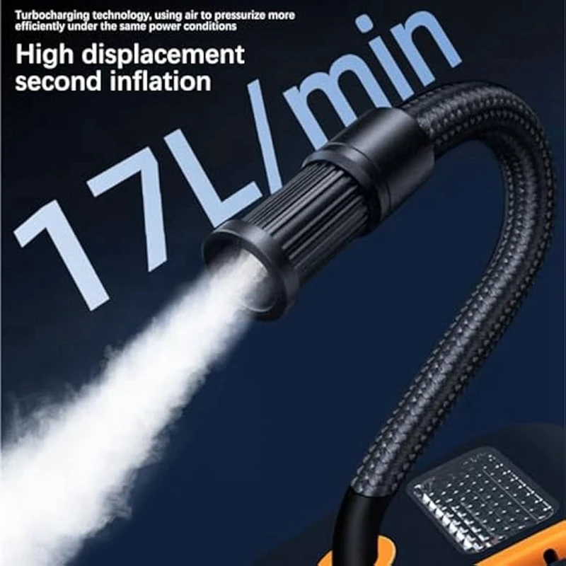 ABGR-مضخة إطارات السيارة الذكية-المحمولة شاشة ديجيتال الإضاءة مضخة إطارات السيارة للمركبات والدراجات النارية والدراجات