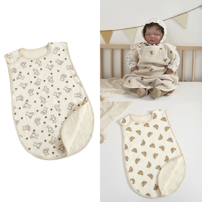 

Cute Printing Summer Newborn Sleepsack 4-Layer Baby Wearable Vest Sleeping Bag for Infant 0-18M Skin-Friendly Anti-Kick Quilts