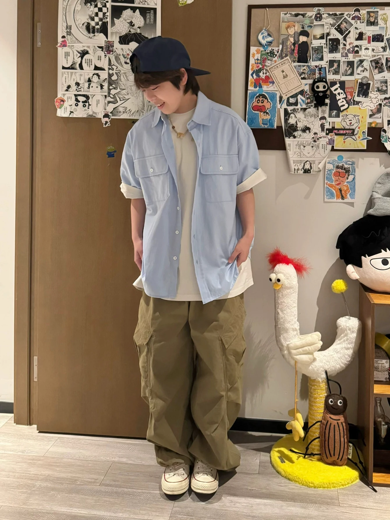 

American Sle Summer Fre Blue Collar Pure Cotton ort Sve Casual Loose Fit Мужская универсальная повседневная одежда irt